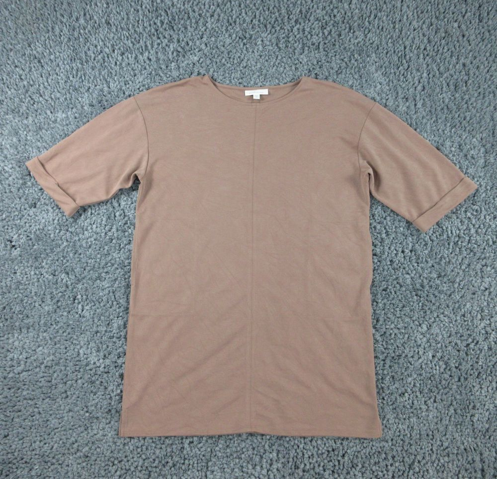 J Jill Dress Womens Petite Small Brown Beige Blend Sandwashed Pockets Pullover